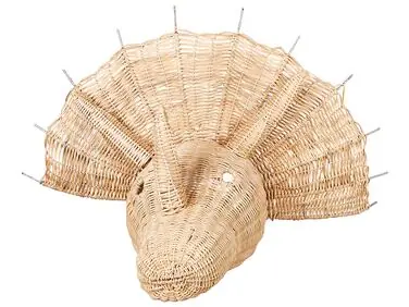 Wall Decor Dinosaur BIOKO Rattan 44 cm Natural - Home Accessories