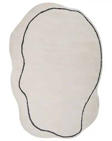 Alfombra DERA Beige 160 x 230 cm Viscosa - Accesorios decorativos