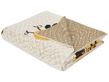 Blanket DRAGAN Cotton 130 x 170 cm Light Beige - Home Accessories