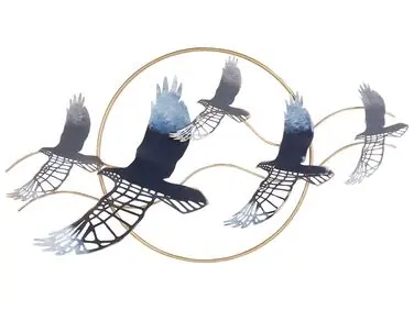 Wall Decor Bird TELLURIUM Metal 50 cm Gold - Home Accessories