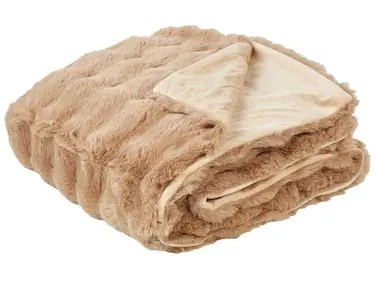 Blanket SALKA Faux Fur 150 x 200 cm Brown - Home Accessories