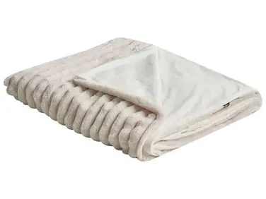 Bedspread RAKYA Faux Fur 200 x 220 cm Light Beige - Home Accessories