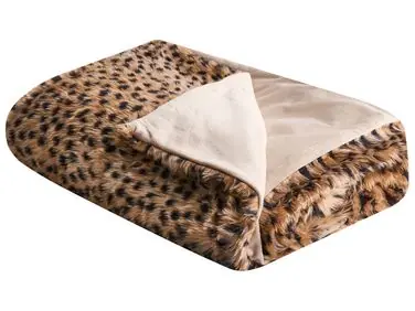 Bedspread KUDELI Faux Fur 150 x 200 cm Brown - Home Accessories