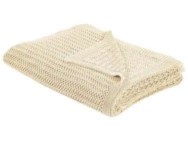 Bedspread ILEN Cotton 150 x 200 cm Beige - Home Accessories