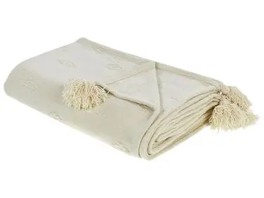 Bedspread KAZY Cotton 150 x 200 cm Beige - Home Accessories