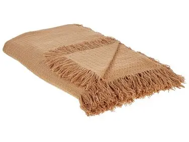 Bedspread YERBENT Cotton 200 x 220 cm Golden Brown - Home Accessories