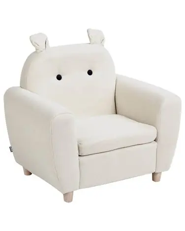 Sillón infantil Hipopótamo MARIBO Tela Blanco crema - Sala de estar