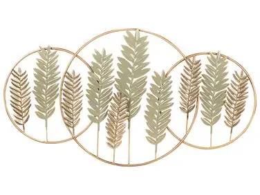 Decoración de pared Hoja COPERNICIUM Metal 50 cm Dorado - Accesorios decorativos