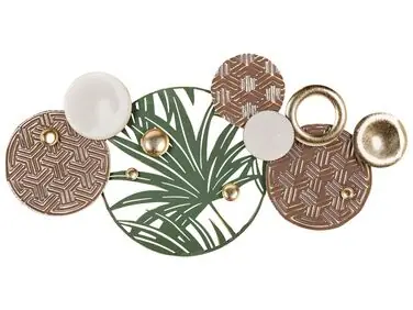 Decoración de pared Hoja KRYPTON Metal 58 cm Multicolor - Accesorios decorativos