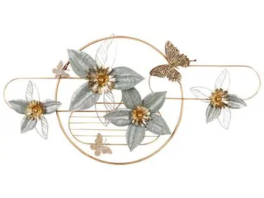 Decoración de pared Flor TANTALUM Metal 59 cm Dorado - Accesorios decorativos