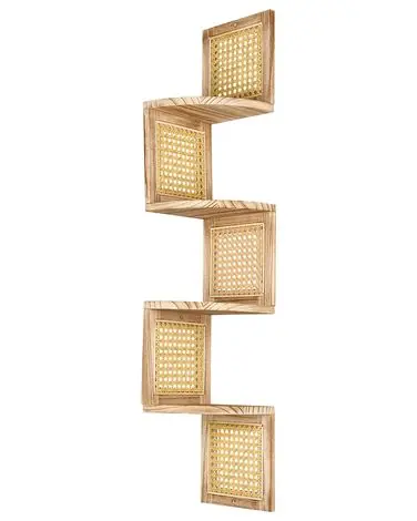 4 Tier Shelving Unit ALDER Paulownia Wood 101 cm Light Brown - Living Room