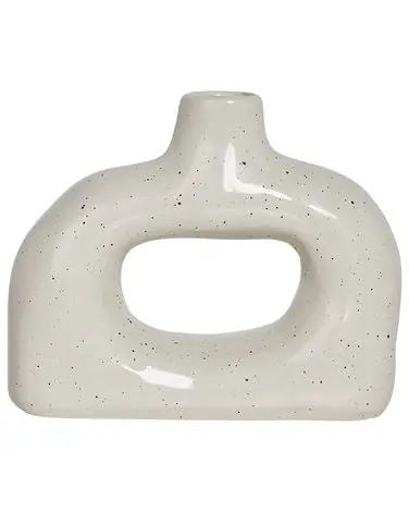 Jarrón para flores MOONEYE Gres 19 cm Blanco crema - Accesorios decorativos