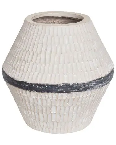 Jarrón para flores ARUNCUS Cerámica 30 cm Beige - Accesorios decorativos