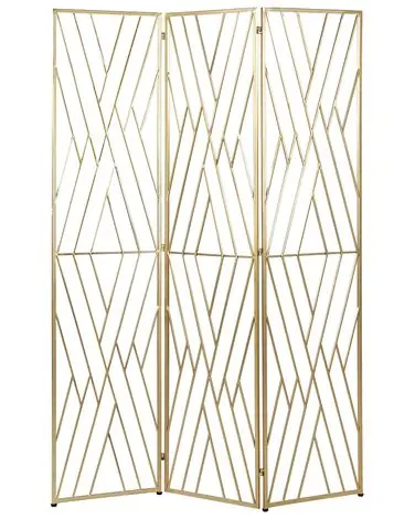 Separador de ambientes de 3 paneles ASOLO Dorado 117 cm 170 cm - Accesorios decorativos