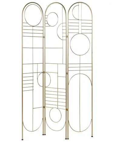 3 Panel Room Divider TURANIA Gold 100 cm 170 cm - Home Accessories