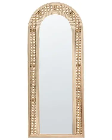 Wall Mirror FRANEY 50 cm 120 cm Rattan Natural - Home Accessories