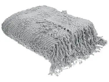 Blanket VELLA Cotton 220 x 240 cm Grey - Home Accessories