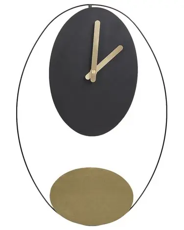 Reloj de pared MANIGOD 32 cm Metal Negro - Accesorios decorativos