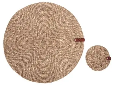 12 Piece Placemats and Coasters Set KUNZEA Seagrass Natural - Home Accessories
