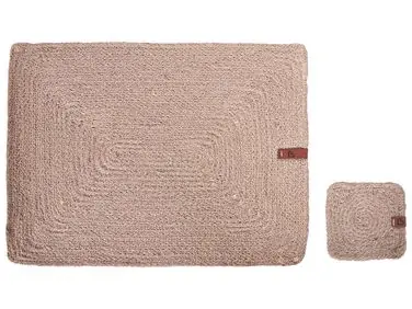 12 Piece Placemats and Coasters Set SALTBUSH Jute Natural - Home Accessories