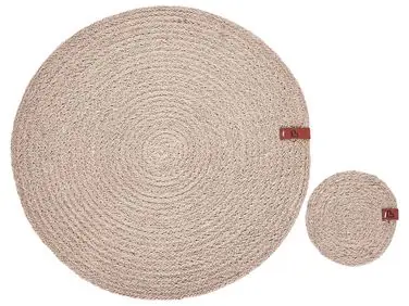 12 Piece Placemats and Coasters Set BUSHMINT Jute Natural - Home Accessories