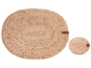 12 Piece Placemats and Coasters Set BUSHYLARK Jute Natural - Home Accessories