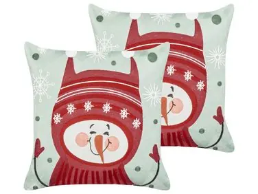 Conjunto de 2 cojines decorativos CUPCAKE Algodón 45 x 45 cm Rojo - Accesorios decorativos