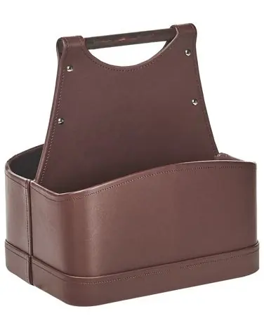 Basket URUK Faux Leather Brown - Home Accessories