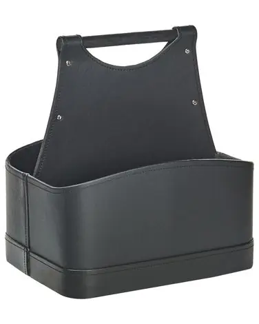 Basket URUK Faux Leather Graphite Grey - Home Accessories
