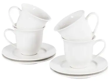 Conjunto de 4 tazas con platillos ELDERBERRY Porcelana Blanco - Accesorios decorativos