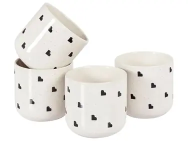 Conjunto de 4 tazas ANNISE Gres Blanco crema - Accesorios decorativos