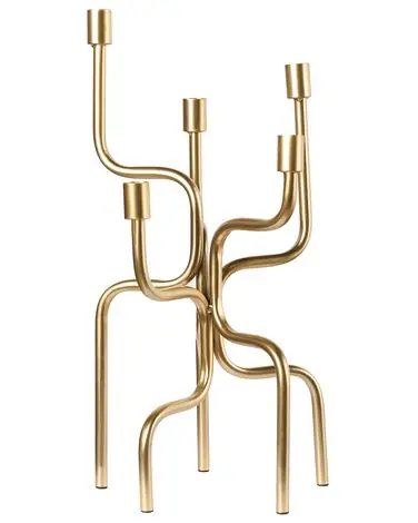 Candelero PORRTELA Metal 50 cm Dorado - Accesorios decorativos