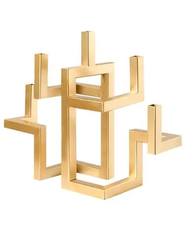 Candelero RAPOSO Metal 30 cm Dorado - Accesorios decorativos