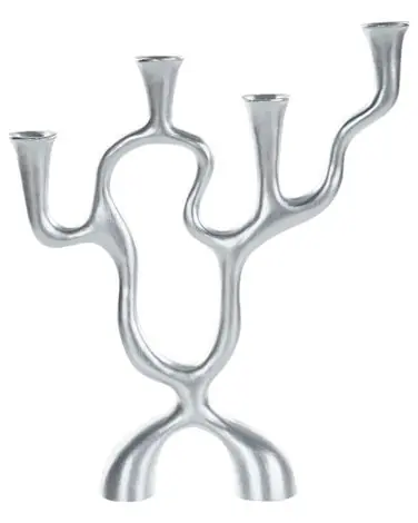 Candle Holder FAMOES Metal 41 cm Silver - Home Accessories