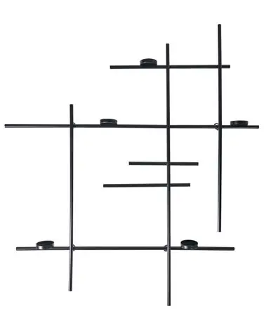 Wall Candle Holder PORTO 74 cm Black - Home Accessories