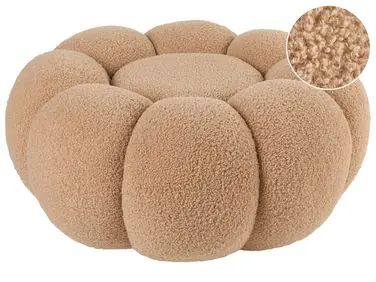 Puf BEAUFORT Bouclé Marrón claro - Sala de estar