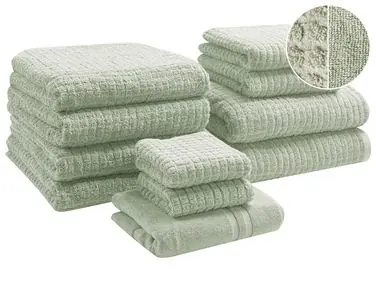 Conjunto de 11 toallas ATAI Algodón Verde claro - Accesorios decorativos