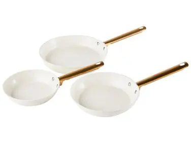 Set of 3 Frying Pans ELITE PRO Off-White