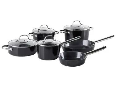 10 Piece Cookware Set ELITE PRO Black - Tableware