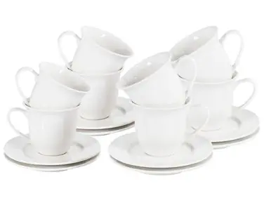 Conjunto de 8 tazas con platillo ELDERBERRY Porcelana Blanco - Accesorios decorativos