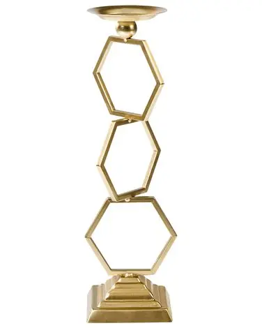 Candle Holder ARDEE Metal 44 cm Gold - Home Accessories