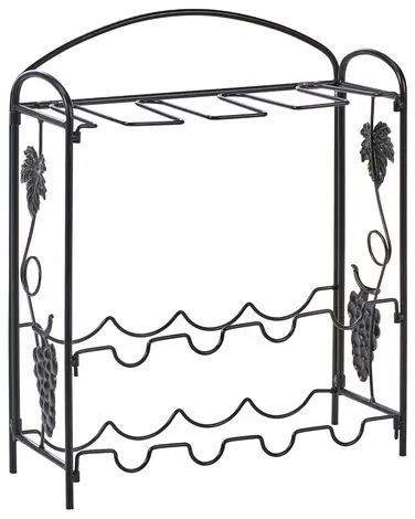 Wine Rack DONEGAL Metal Black - Home Accessories