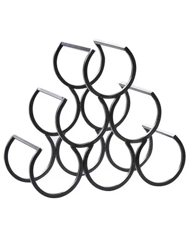 Wine Rack LURGAN Metal Black - Home Accessories