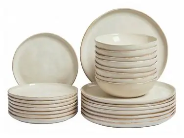 Vajilla de 24 piezas HOPS Gres Beige claro - Accesorios decorativos