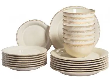 Vajilla de 24 piezas CHERVIL Gres Beige claro - Accesorios decorativos