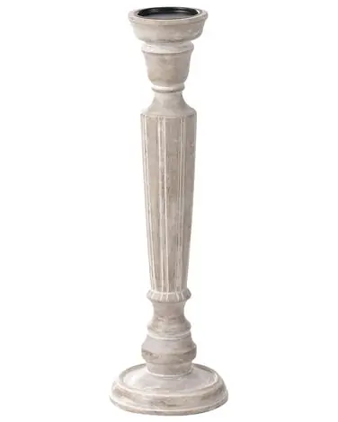 Candle Holder MALLAWI Mango Wood 50 cm Light Brown - Home Accessories