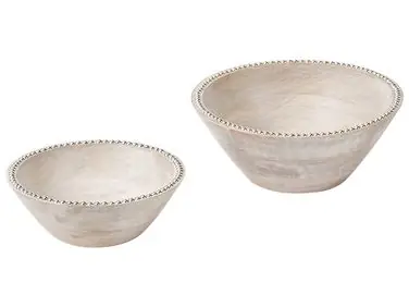 Conjunto de 2 cuencos decorativos LUXOR Madera de mango Marrón claro - Accesorios decorativos