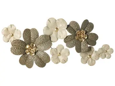 Decoración de pared Flor LANTHANUM Metal 52 cm Beige - Accesorios decorativos