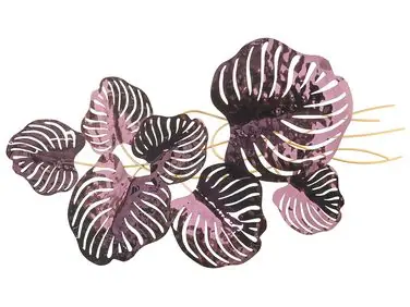 Wall Decor Leaf HOLMIUM Metal 50 cm Purple - Home Accessories