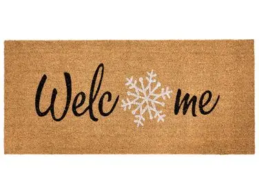 Felpudo BALANACAN Natural 55 x 120 cm Patrón navideño Fibra de coco - Accesorios decorativos